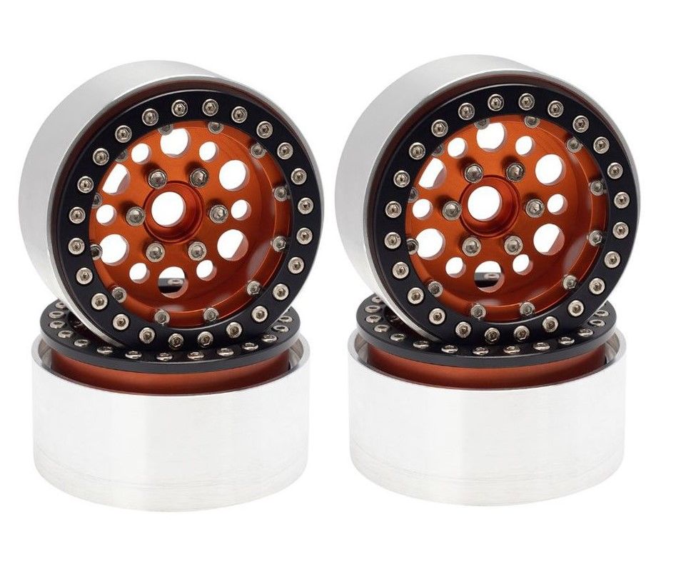 Hobby Details 1.9" AL Big-Small Round Beadlock Wheels -Orange(4)
