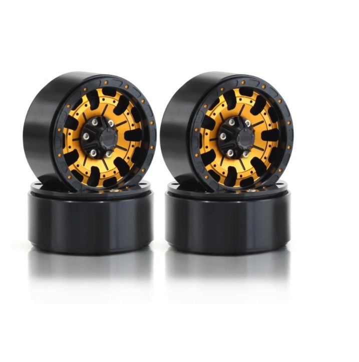 Hobby Details 1.9" AL Quality-Anger Beadlock Wheels-Blk/Gold(4)