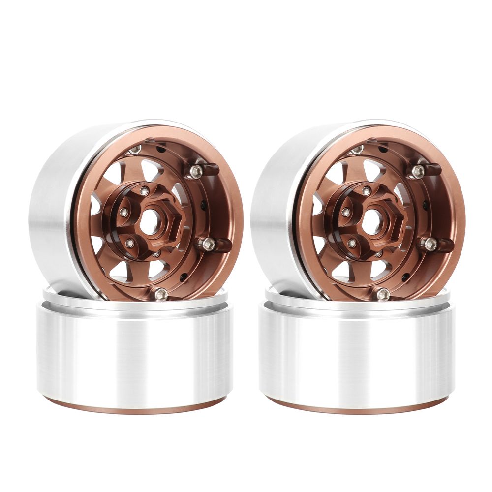 Hobby Details 1.9", 10mm offset, Alum Beadlock Rim-Copper(4)