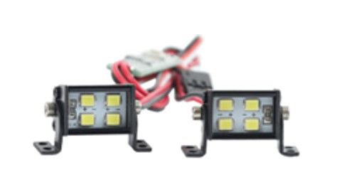 Hobby Details 1/10 Double Row Spot Lights - 4 LED (White) 5-8V, Roof Mount, Receiver Plug 17x10.3mm (2)
