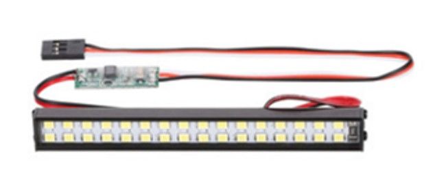 Hobby Details 1/10 Double Row Light Bar - 48 LED (White) 5-8V, Roof Mount, Receiver Plug 146.7x10.3mm