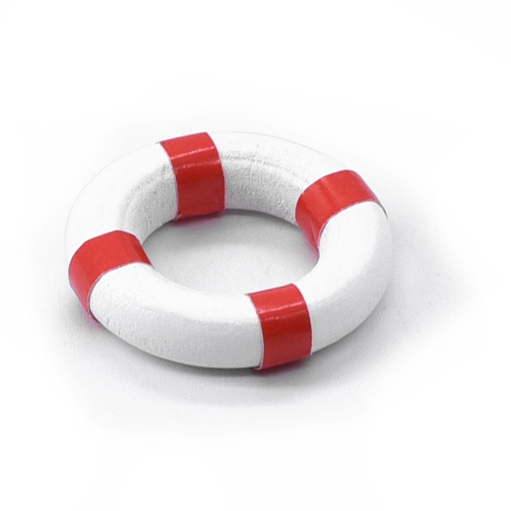 Hobby Details Mini Beach Lifebuoy Decorations for 1/24 (1)(Red)