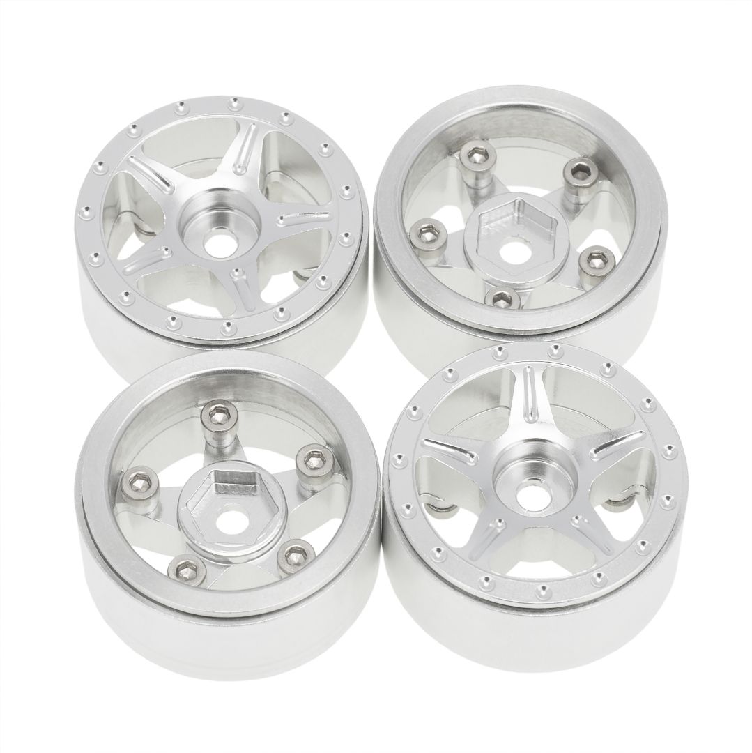 Hobby Details 1.0" CNC Aluminum Starfish-Pro Beadlock Wheels (4)