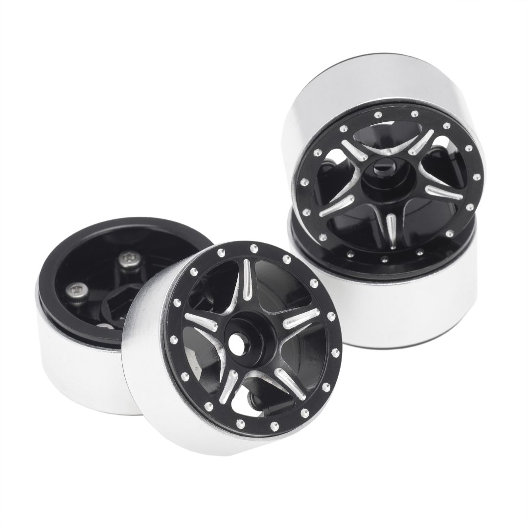 Hobby Details 1.0" CNC Aluminum Starfish-Pro Beadlock Wheels (4) - Click Image to Close