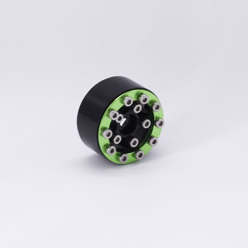 Hobby Details 1.0" CNC Aluminum Beadlock Wheels (4)(Green)