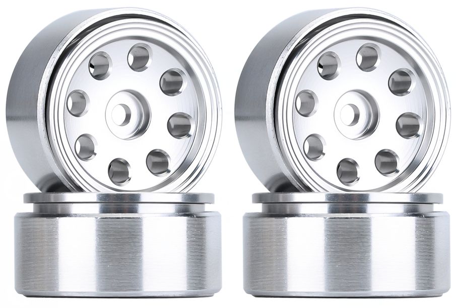 Hobby Details 1.0" Aluminum Eight-holes Beadlock Wheels (Clear)