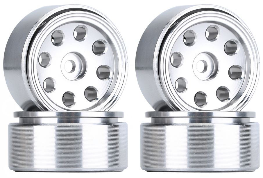 Hobby Details 1.0" Aluminum Eight-holes Beadlock Wheels (Clear) - Click Image to Close