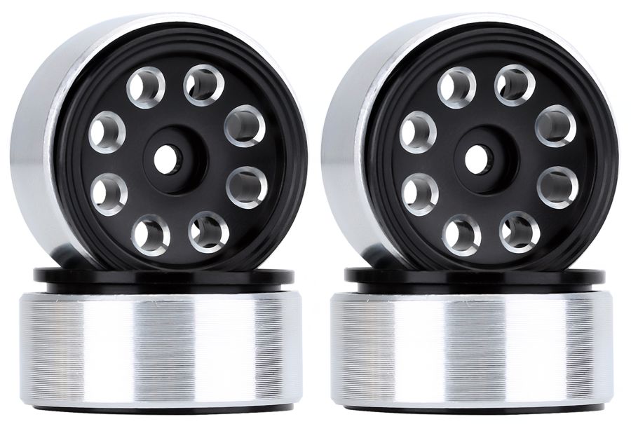 Hobby Details 1.0" Aluminum Eight-holes Beadlock Wheels (Black)