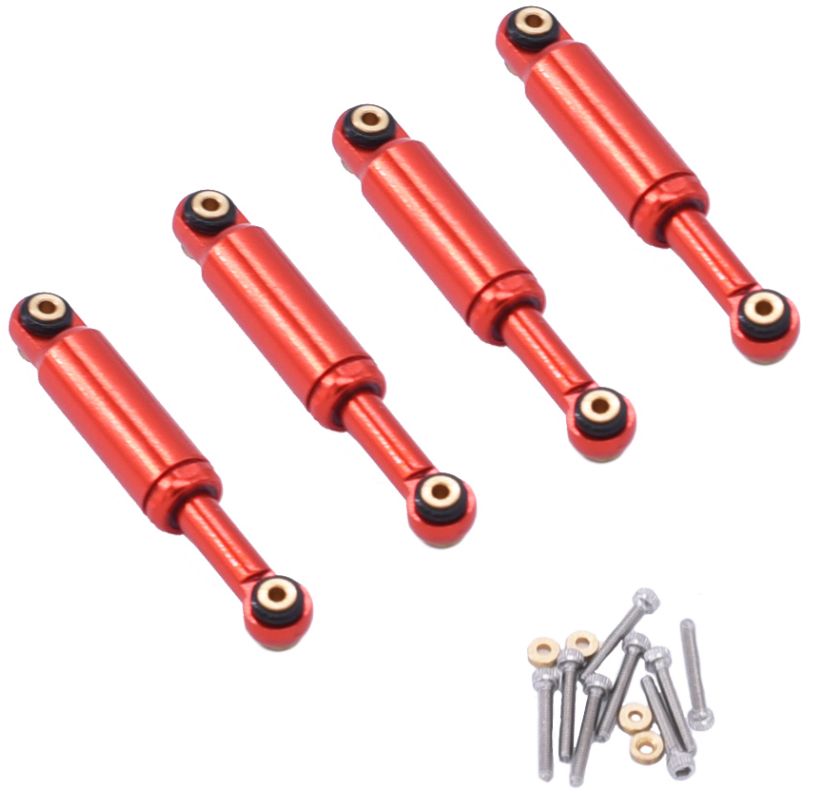 Hobby Details Aluminum Shocks for Axial SCX24 (4)(Red)