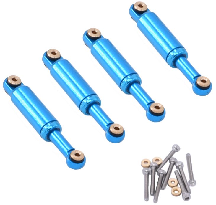 Hobby Details Aluminum Shocks for Axial SCX24 (4)(Blue) - Click Image to Close