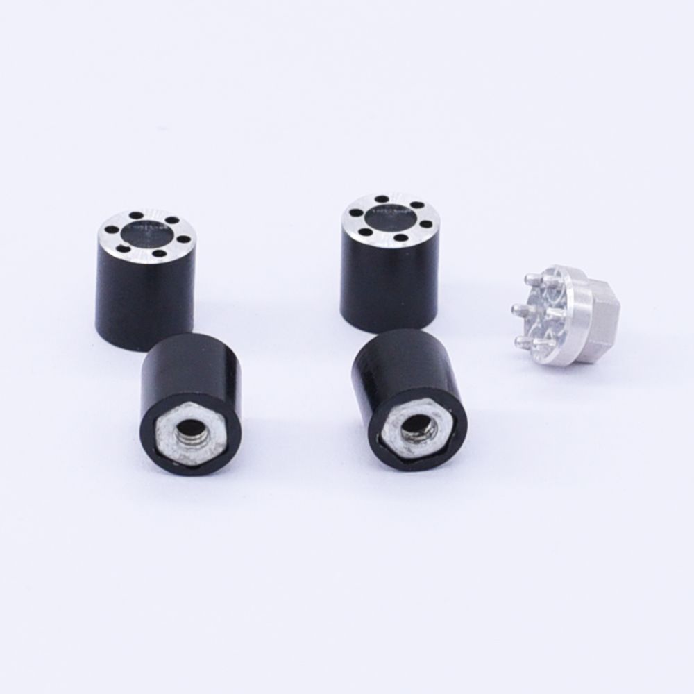 Hobby Details Aluminum SCX24 Scale Wheel Nuts (4)(Black) - Click Image to Close