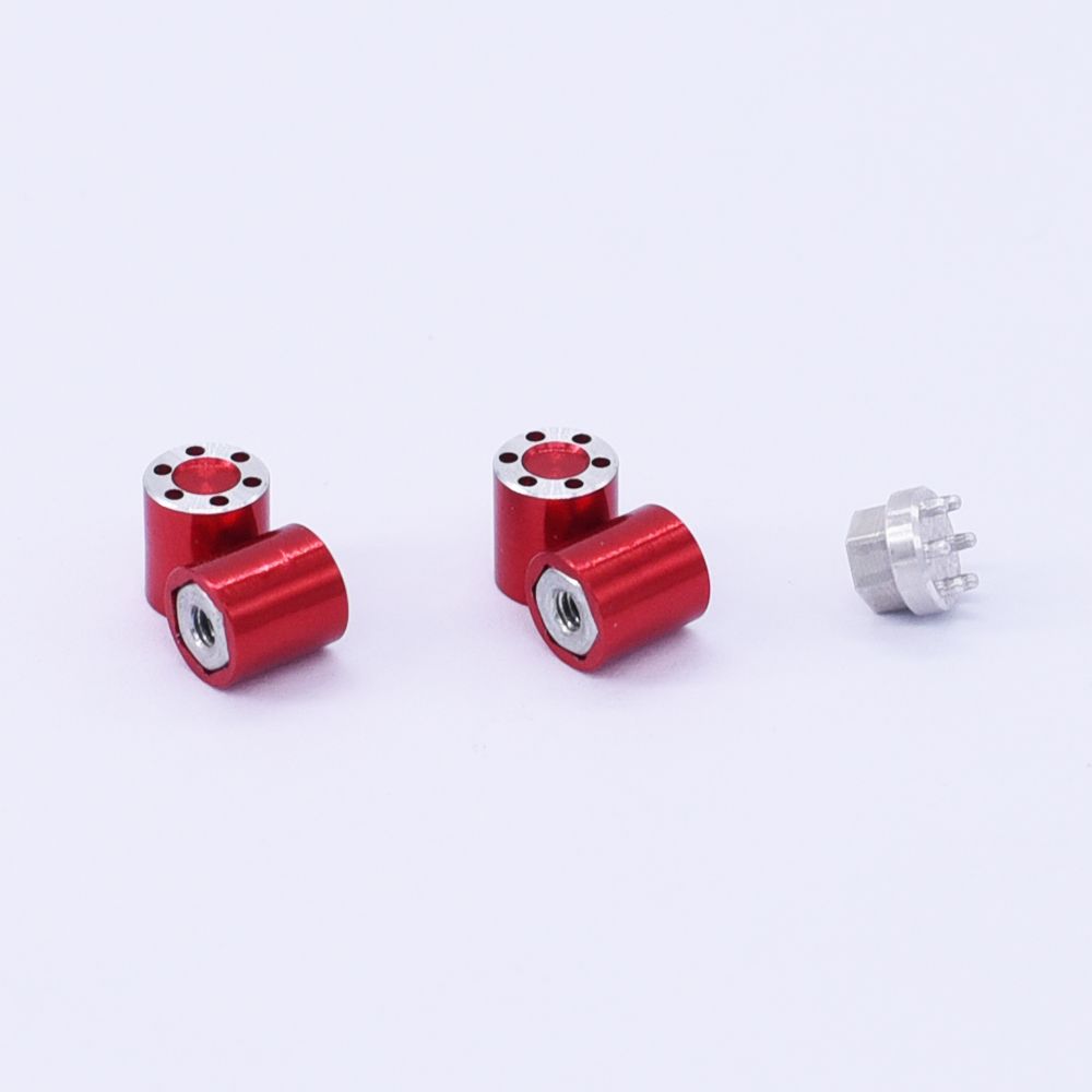 Hobby Details Aluminum SCX24 Scale Wheel Nuts (4)(Red) - Click Image to Close