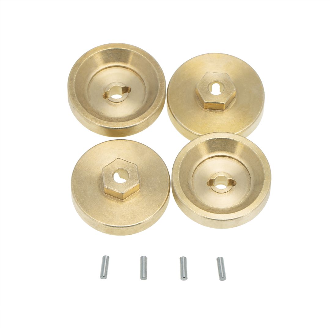 Hobby Details Axial SCX24 Brass 4mm Wheel Hex Weight (4) Weight: 30.0g total