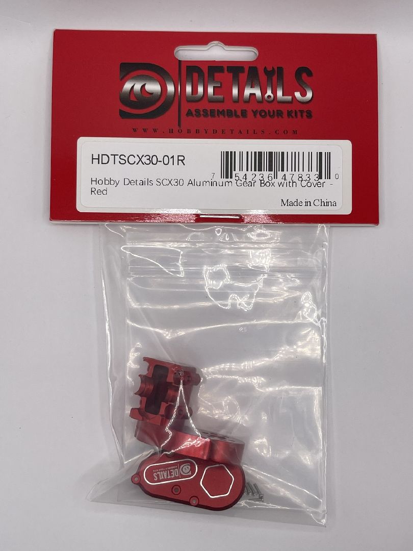 Hobby Details SCX30 Aluminum Gear Box with Cover - Red