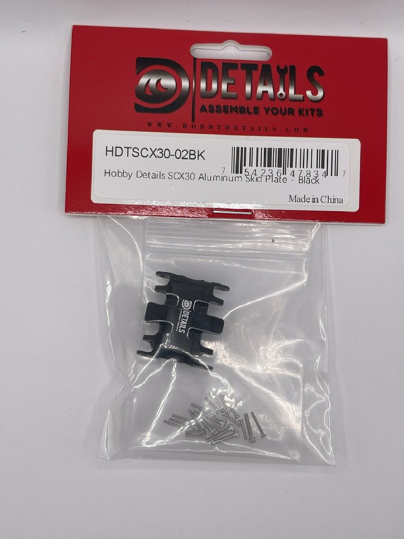 Hobby Details SCX30 Aluminum Skid Plate - Black