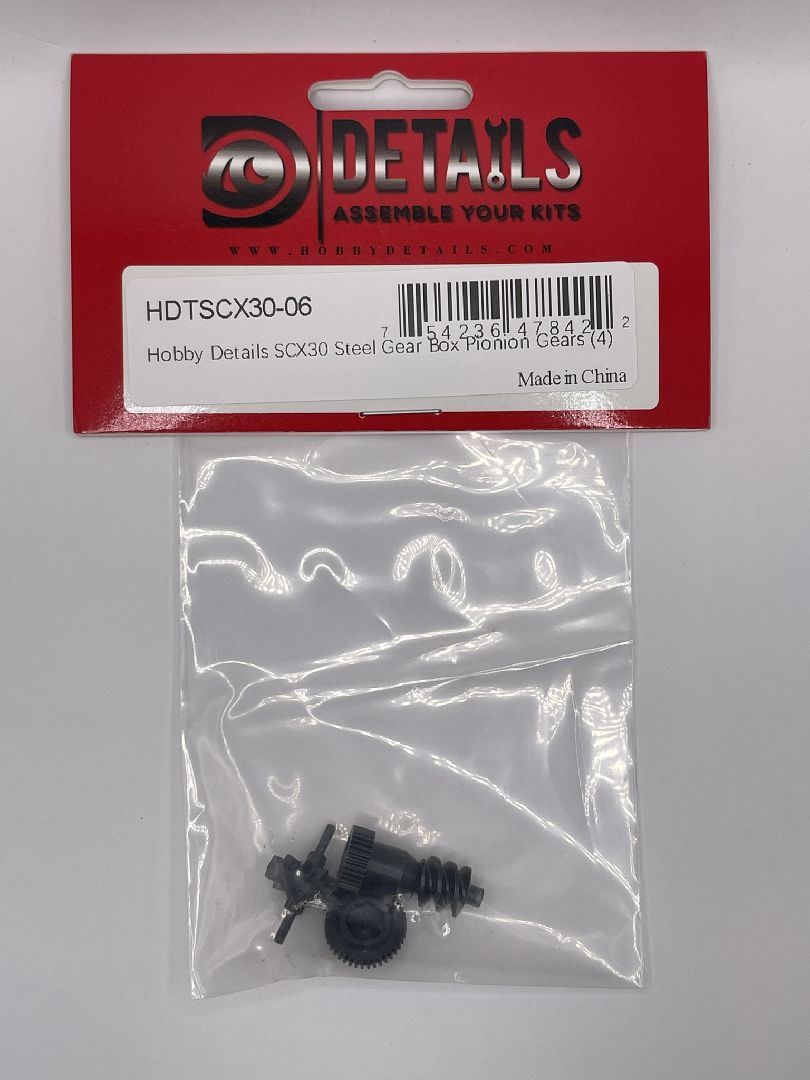 Hobby Details SCX30 Steel Gear Box Pionion Gears (4)