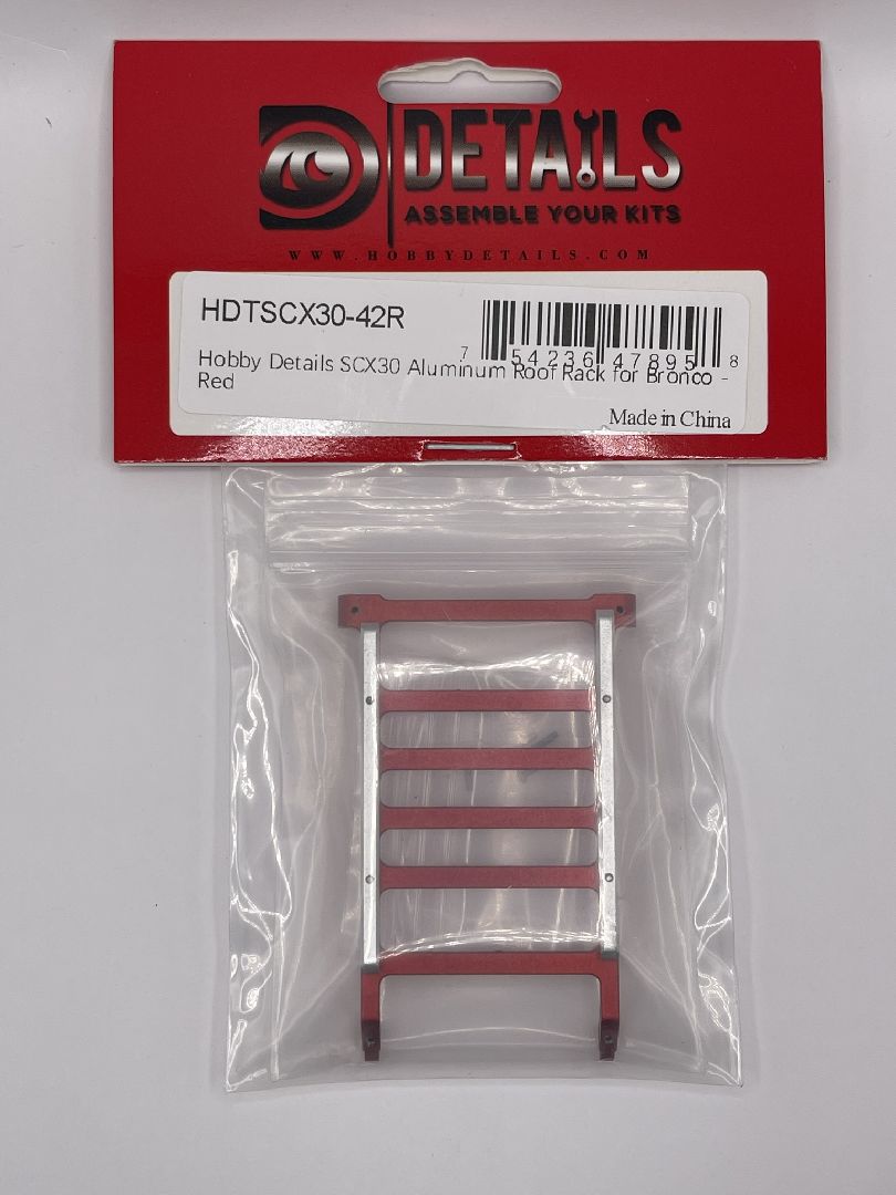 Hobby Details SCX30 Aluminum Roof Rack for Bronco - Red