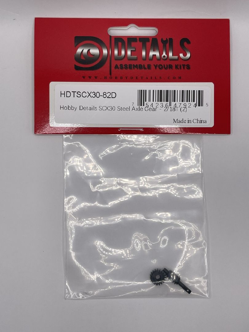 Hobby Details SCX30 Steel Axle Gear - 2/18T (2)
