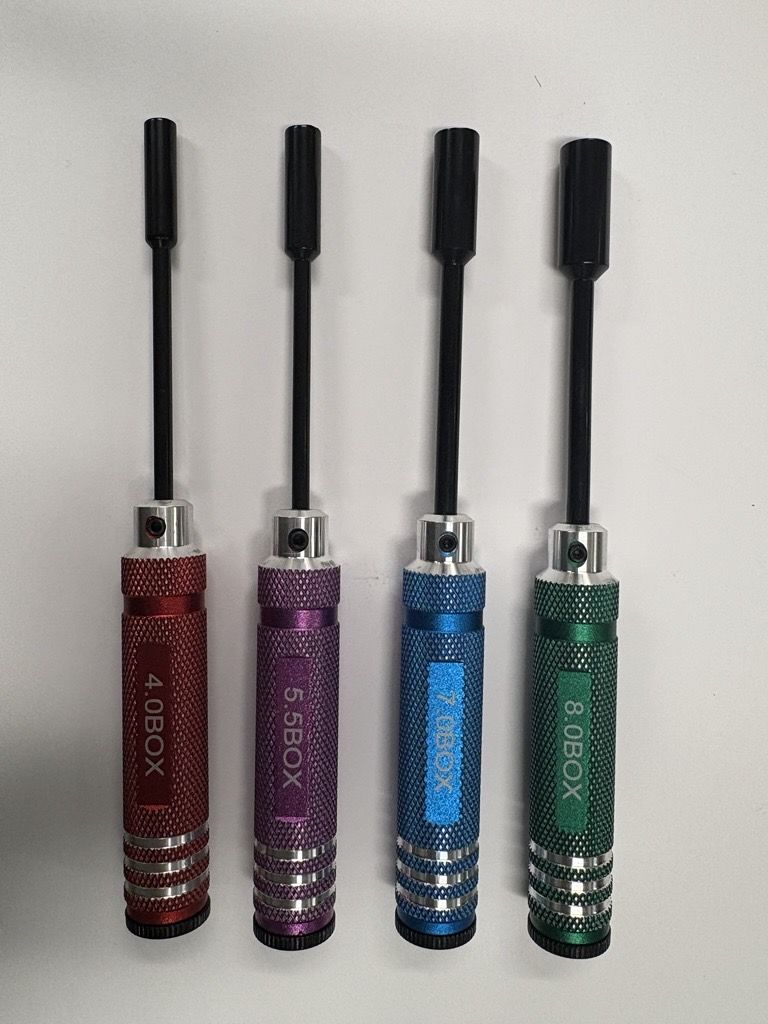 Hobby Details Nut Drivers, Multi Coloured - 4.0, 5.5, 7.0, 8.0