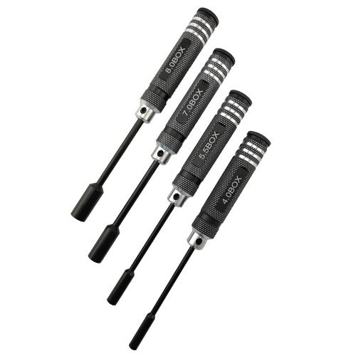 Hobby Details Nut Drivers, Black, 4.0mm, 5.5mm, 7.0mm, 8.0mm (4) - Click Image to Close