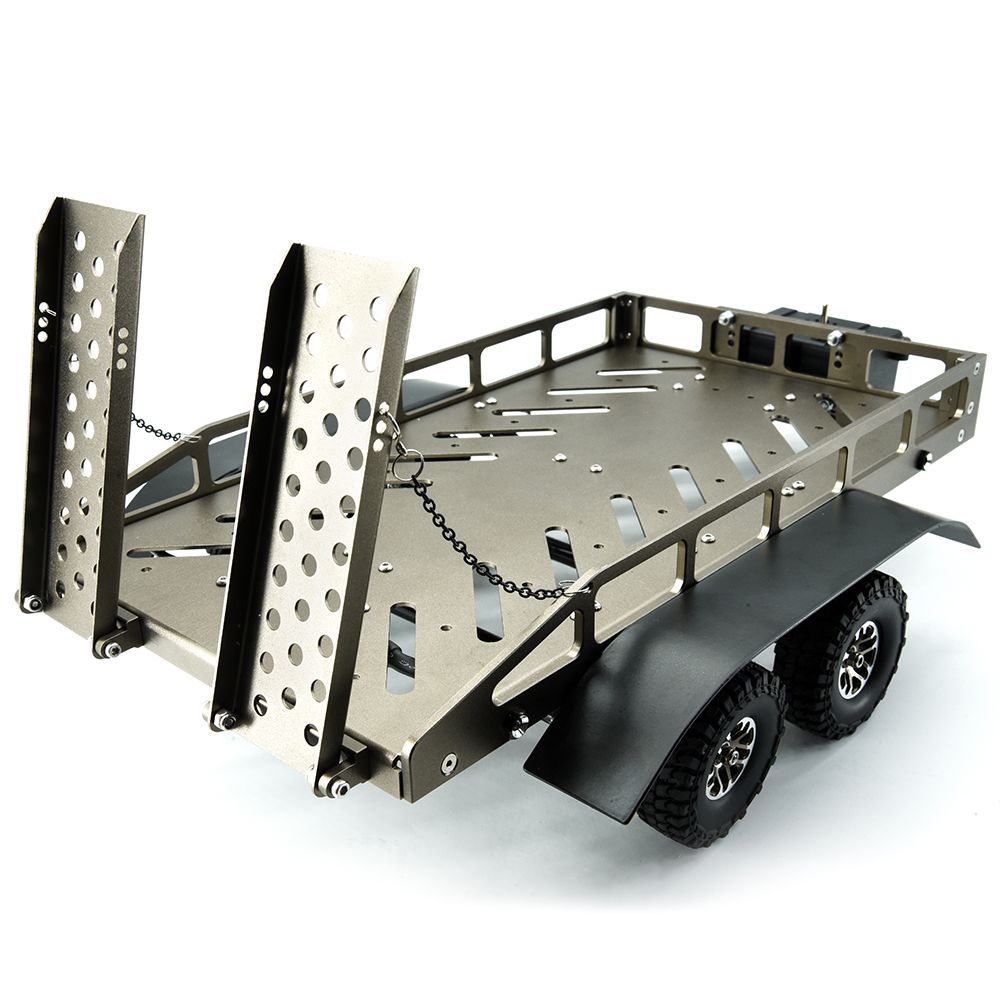 Hobby Details 1/16 to 1/18 Trailer with LED Lights (Trailer Bed 30 x 16 x 8.5 cm)(Ramps 12 x 4 cm) - Ti-Color