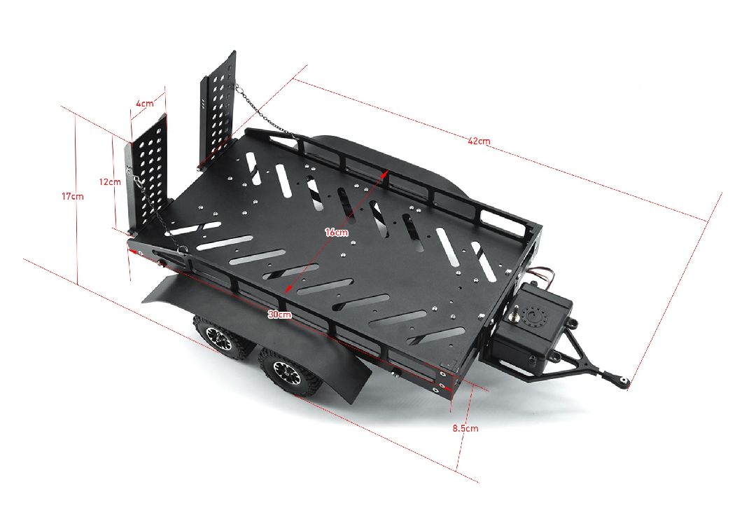 Hobby Details 1/16 to 1/18 Trailer with LED Lights - Ti-Color - Click Image to Close