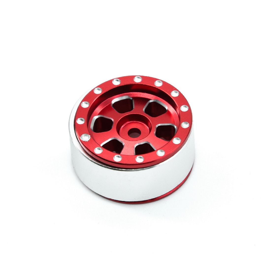 Hobby Details 1.0" CNC Aluminum Beadlock Wheels, TRX-4M (Red)(4) - Click Image to Close