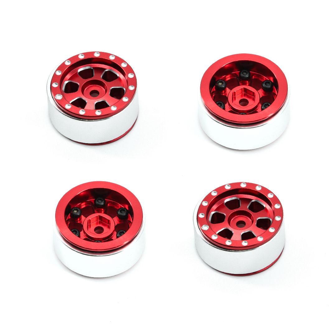 Hobby Details 1.0" CNC Aluminum Beadlock Wheels, TRX-4M (Red)(4) – image 5