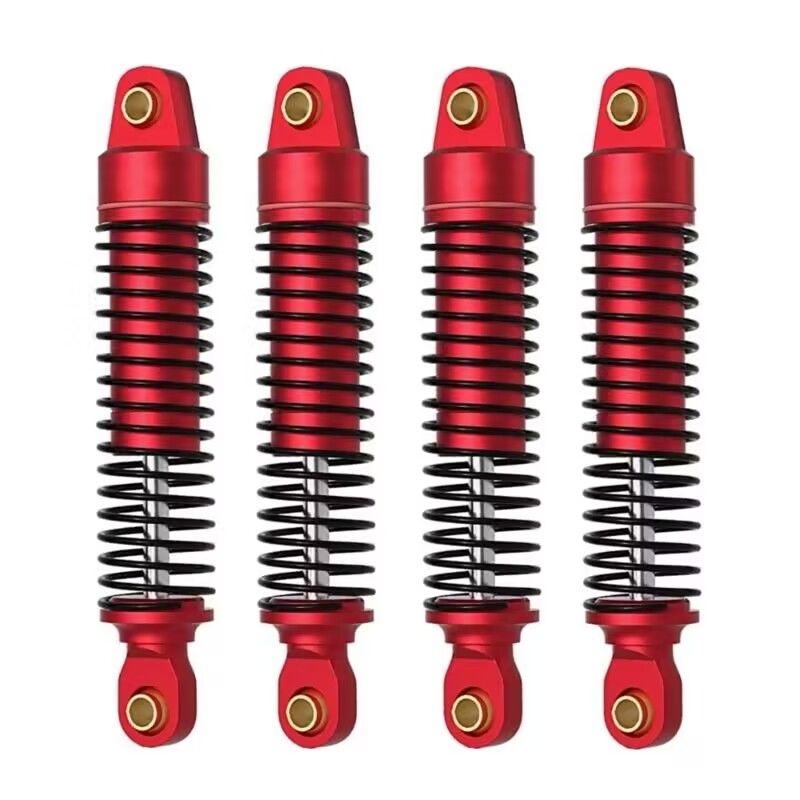 Hobby Details Traxxas 1/18 TRX-4M Aluminum Front & Rear Shocks - Red (4) Collared and Threaded for Adjustments