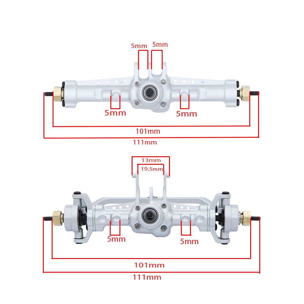 Hobby Details 1/18 TRX-4M Aluminum Front & Rear Axles - Blk (2) - Click Image to Close