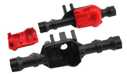Hobby Details Traxxas TRX-4 Aluminum Front and Rear Axle Housing Black with Red Differential Cover