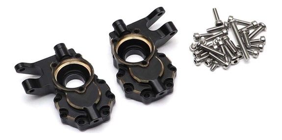 Hobby Details Traxxas TRX-4 Brass Portal Drive Housing, Inner, Front (Left & Right) (2) - Black, Weight: 136g - Replaces TRA8252