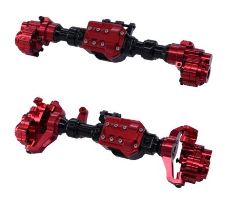 Hobby Details Traxxas TRX-4 Aluminum Front Axle and Rear Axle - Red (2) (Gears and Axles not included)