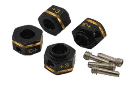 Hobby Details Brass Wheel Hex Adaptor Extensions +3 25g-Black(4) - Click Image to Close