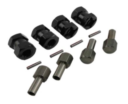 Hobby Details Wheel Hex Adaptor Extensions 12x15mm Screw: M8x20mm - Black (4) Fits: D90, AX10, SCX10, F350, Does NOT Fit TRX4.