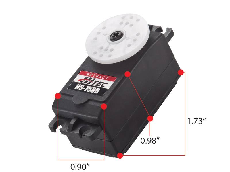 Hitec HS-75BB Retract, Nylon, Top BB Servo (114 oz/in | 0.34 sec | 1.73x0.9x0.96