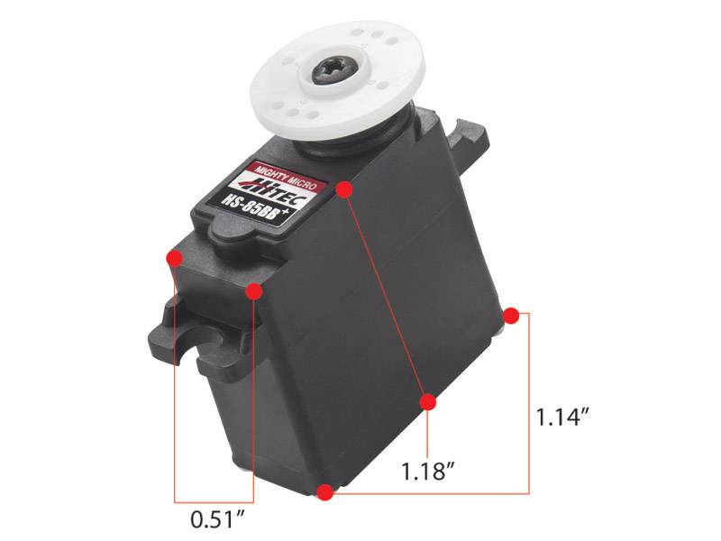 Hitec HS-85BB Premium Micro, Nylon, Top BB Servo (49 oz/in | 0.14sec | 1.14x0.51x1.18