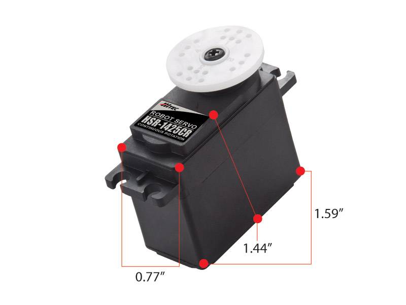 Hitec HS-1425CR Continous Rotation, Dual BB Servo - Click Image to Close