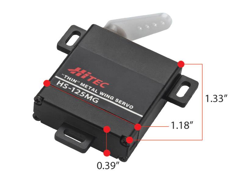 Hitec HS-125MG Slim Metal Gear Wing Servo, Dual BB (49 oz/in | 0.13sec | 1.18x0.39x1.33