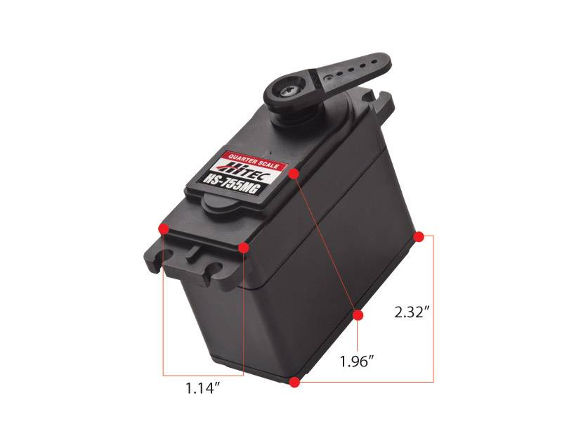 Hitec HS-755MG Giant Scale, Metal Gear, Dual BB Servo - Click Image to Close