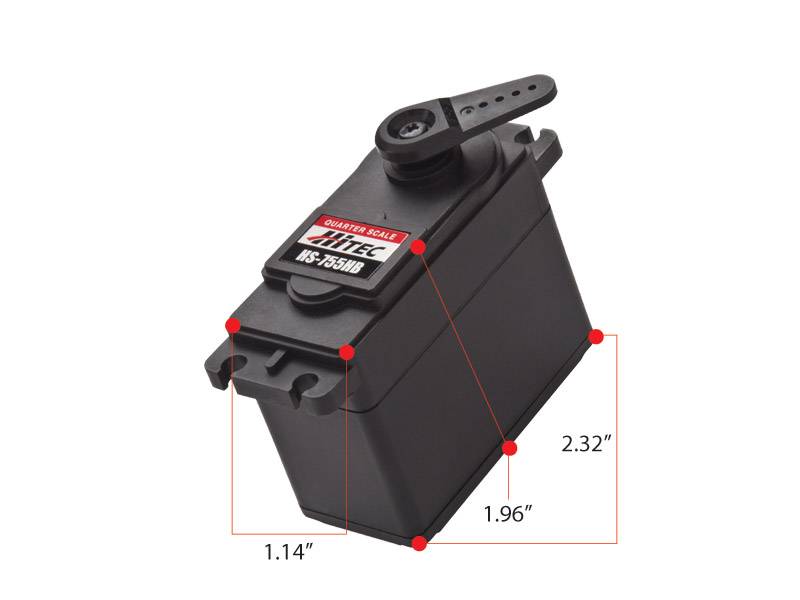 Hitec HS-755HB Giant Scale, Karbonite, Dual BB Servo (183 oz/in | 0.23 sec | 2.32x1.14x1.96