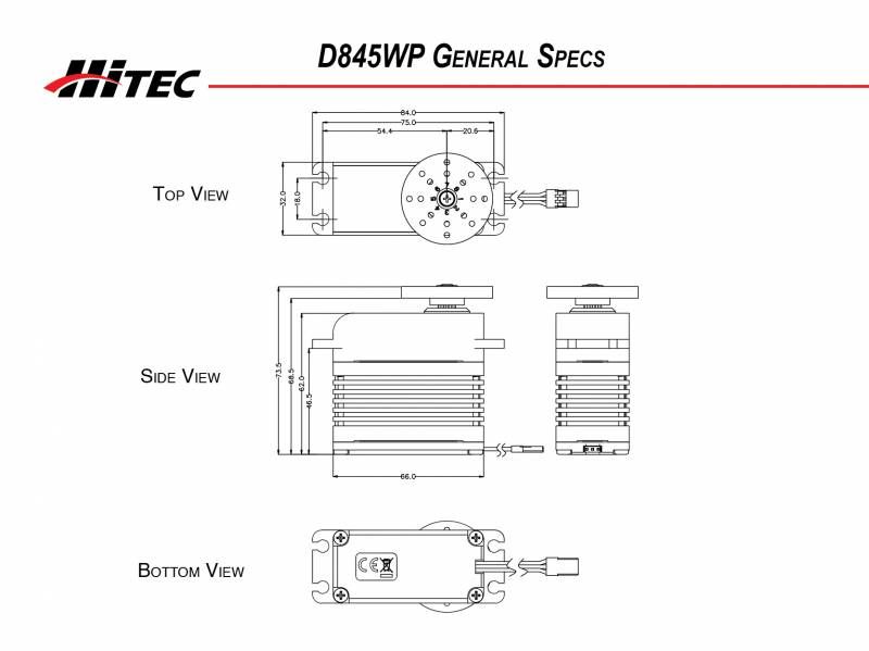 Hitec D-845WP 32-bit Waterproof Servo 562oz-in 0.21sec@6.0V