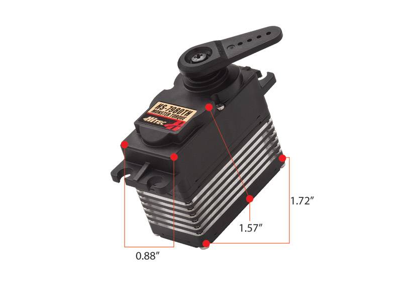 Hitec HS-7980TH Digital Mega Torque HV Coreless Titanium Gear, Dual BB Servo (639oz/in | 0.18sec | 1.72x0.88x1.57