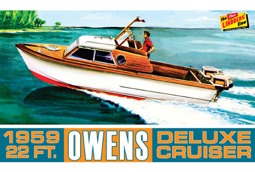 Lindberg Owens Outboard Cruiser Boat 1/25 Model Kit (Level 2)