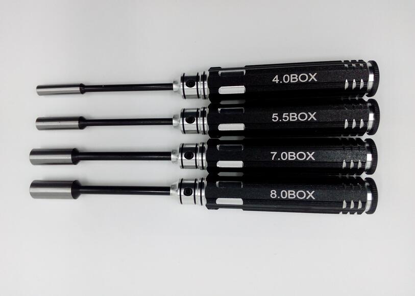 Nut driver set (4) 4mm, 5.5mm, 7mm, 8mm (black)