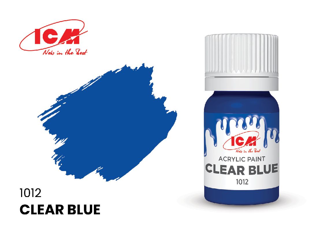 ICM Clear Colours - Clear Blue bottle, 12 ml (8 Pack)