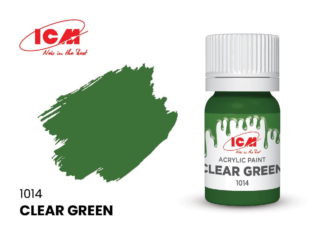 ICM Clear Colours - Clear Green bottle, 12 ml (8 Pack)