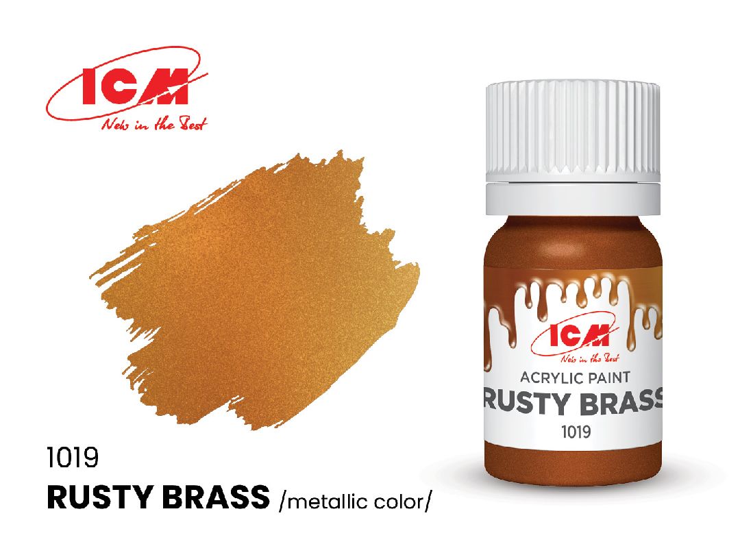 ICM Metallic Colours - Rusty Brass bottle, 12 ml (8 Pack)
