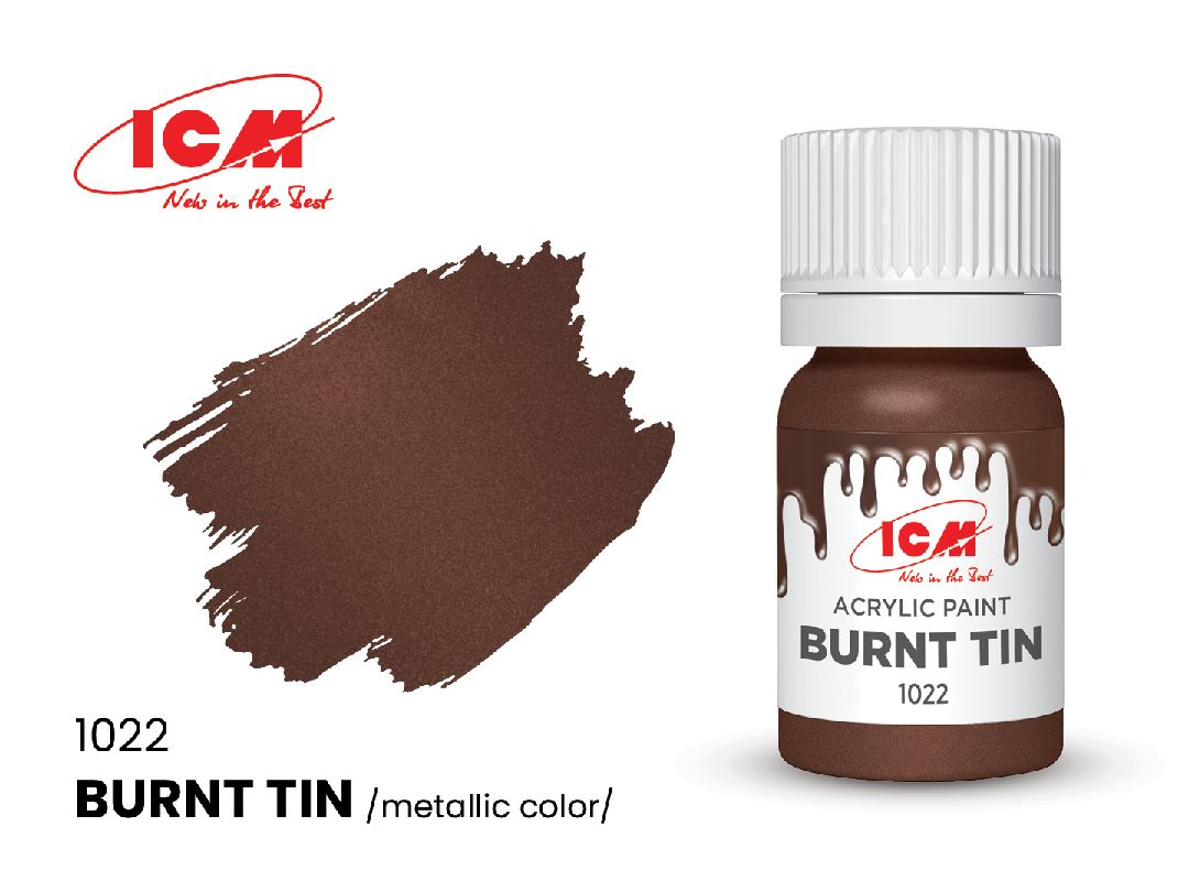 ICM Metallic Colours - Burnt Tin bottle, 12 ml (8 Pack)