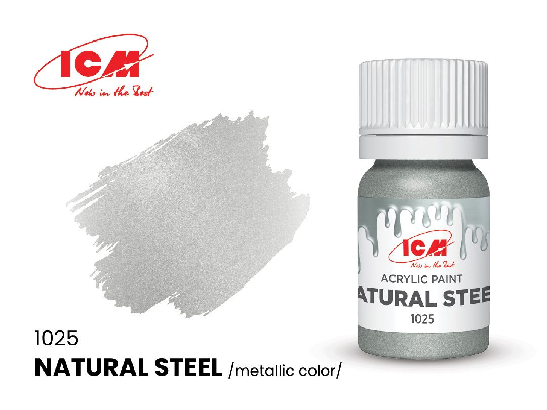 ICM Metallic Colours - Natural Steel bottle, 12 ml (8 Pack)